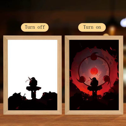 Anime Figure Led Night Light Anime Figurine Photo Frame Painting Decor Light Bedroom Decoraction for Christmas and Birthday Gift